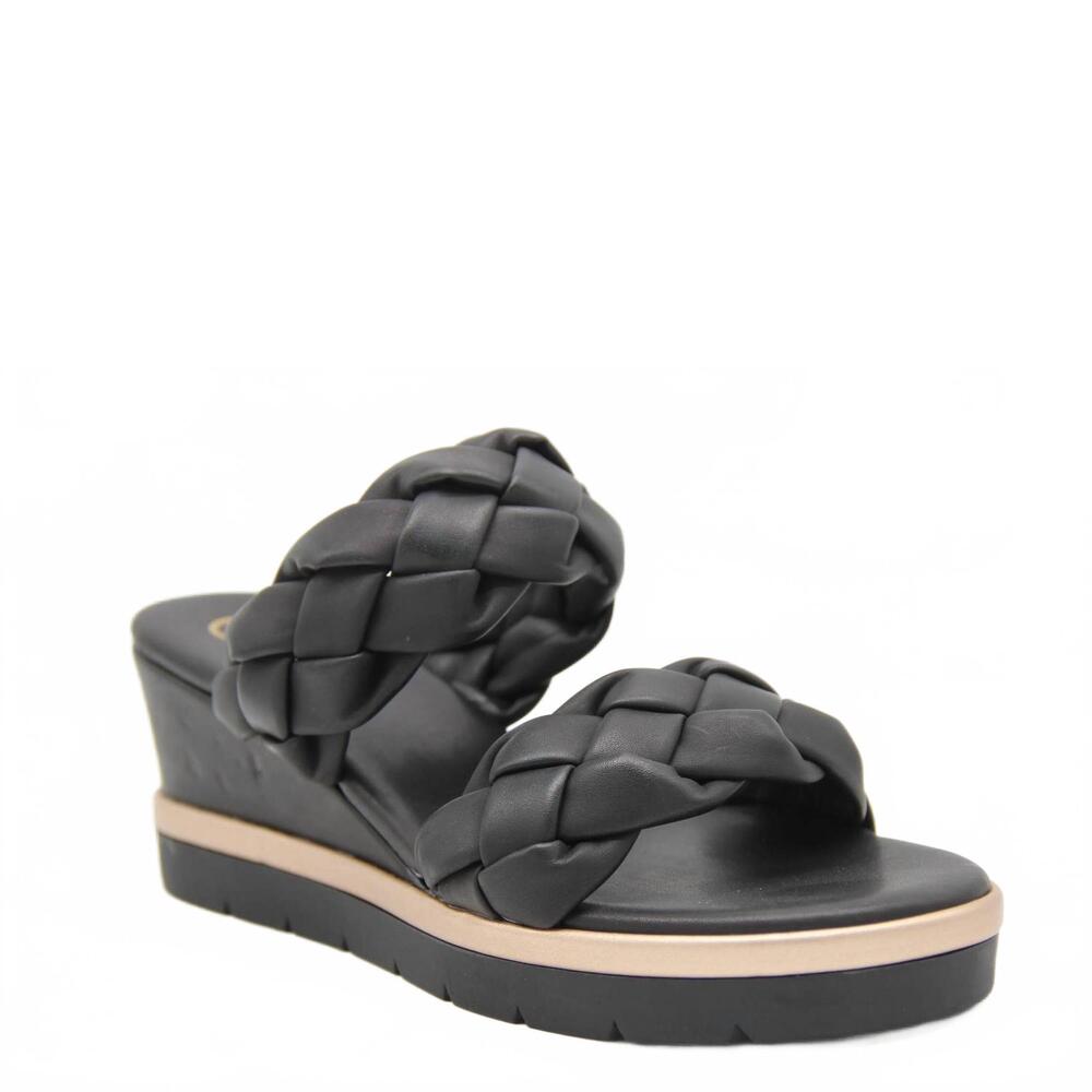 NEW EXE women's ipanema wedge sandals in black